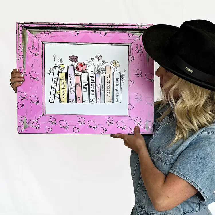 Bookshelf of Album Titles- Taylor Swift Inspired Framed Wall Art-All Eras