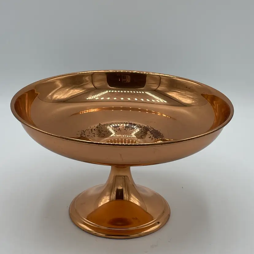 Vintage Copper Craft Guild Compote Bowl Pedestal/Footed 4" Tall