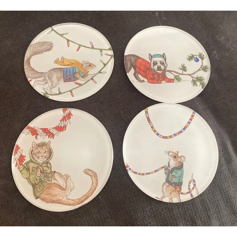 4 Dapper Animal Coasters Designed By Rachel Kozlowski for West Elm