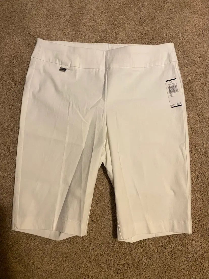 Premise Women's Size Large Bleach White Capri Bengaline Pants - New w/ Tags