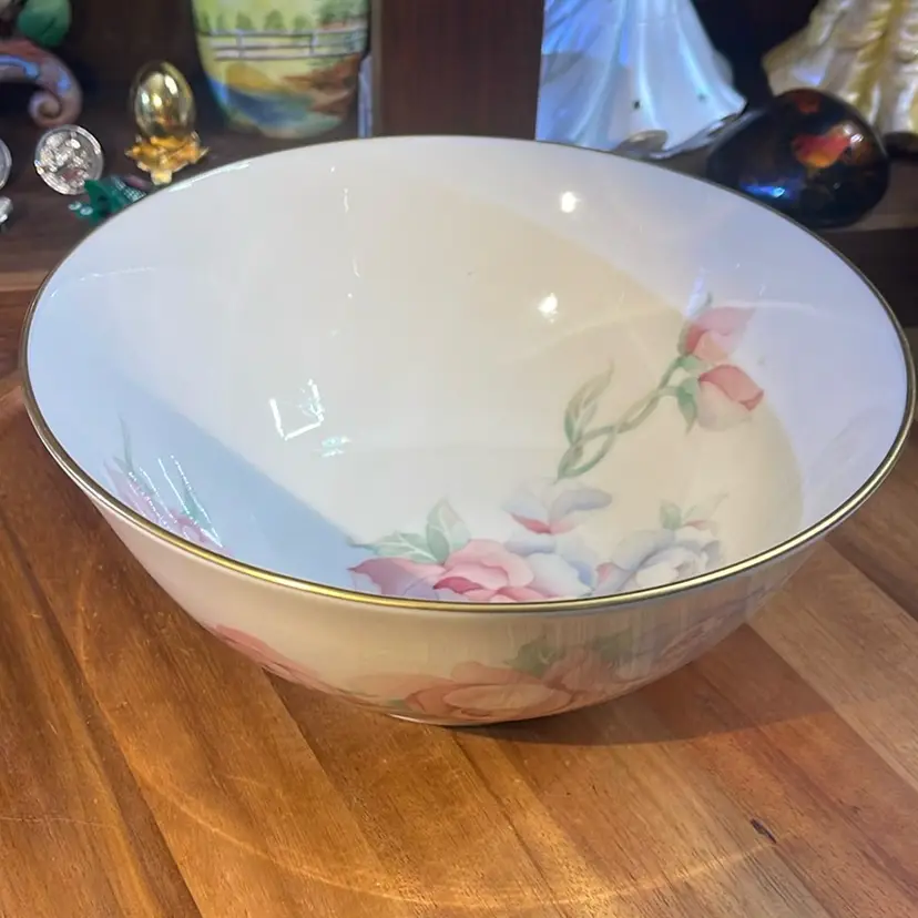 12 Lenox Chatworth Floral Bowl 8.5” X3.5” Gold Rim
