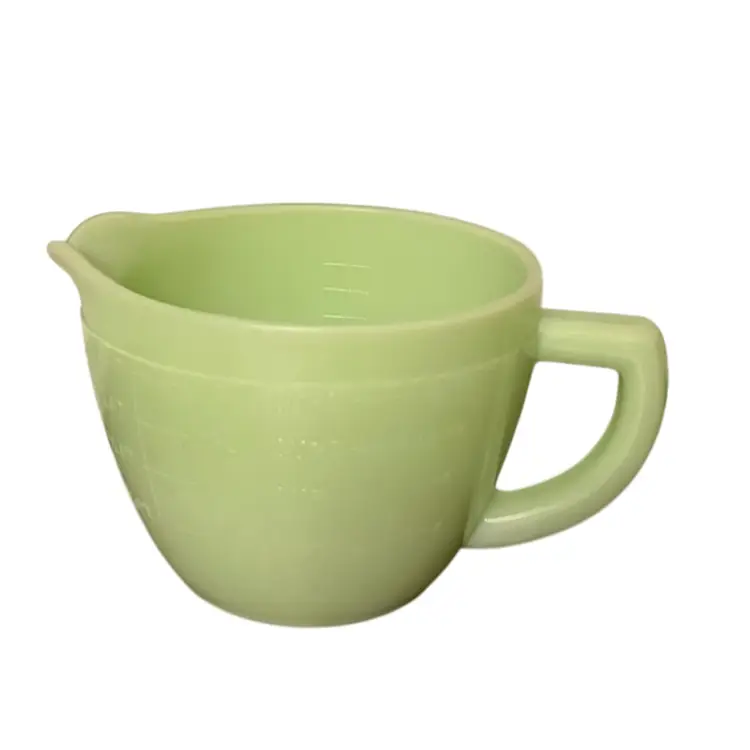 Vintage Jadeite Mckee 2 Cup Measuring Cup Uranium Glass Uv Glows