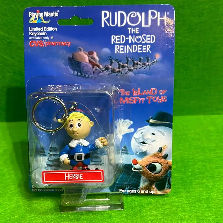 Rudolph, the rednosed, reindeer, Herbie limited edition keychain