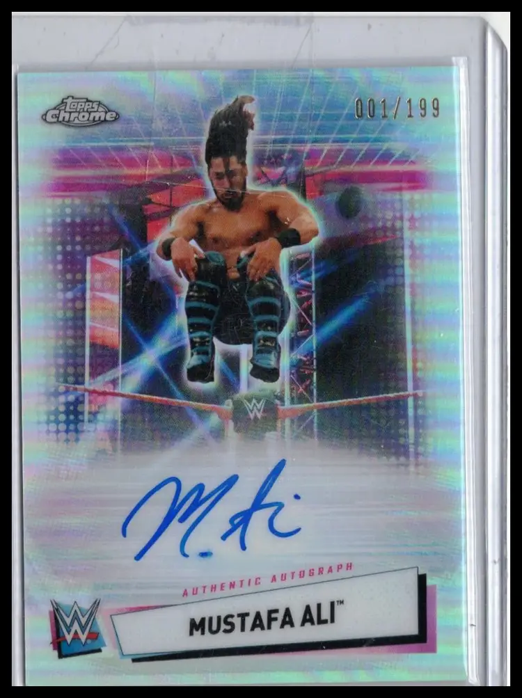 2021 Topps Chrome Mustafa Ali Auto 001/199
