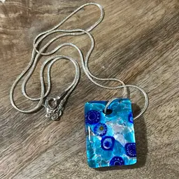 20” Sterling And Murano Glass Necklace - Stamped Murano