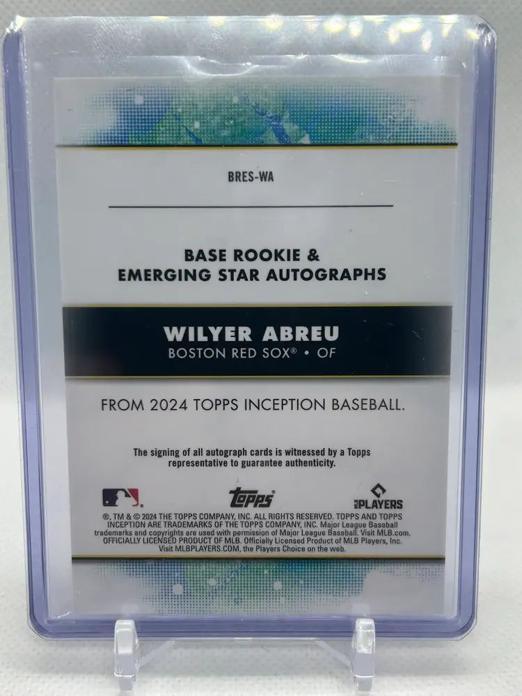 Wilyer Abreu 2024 Topps Inception Rookie Auto /99 Boston Red Sox (Team Venezuela WBC)