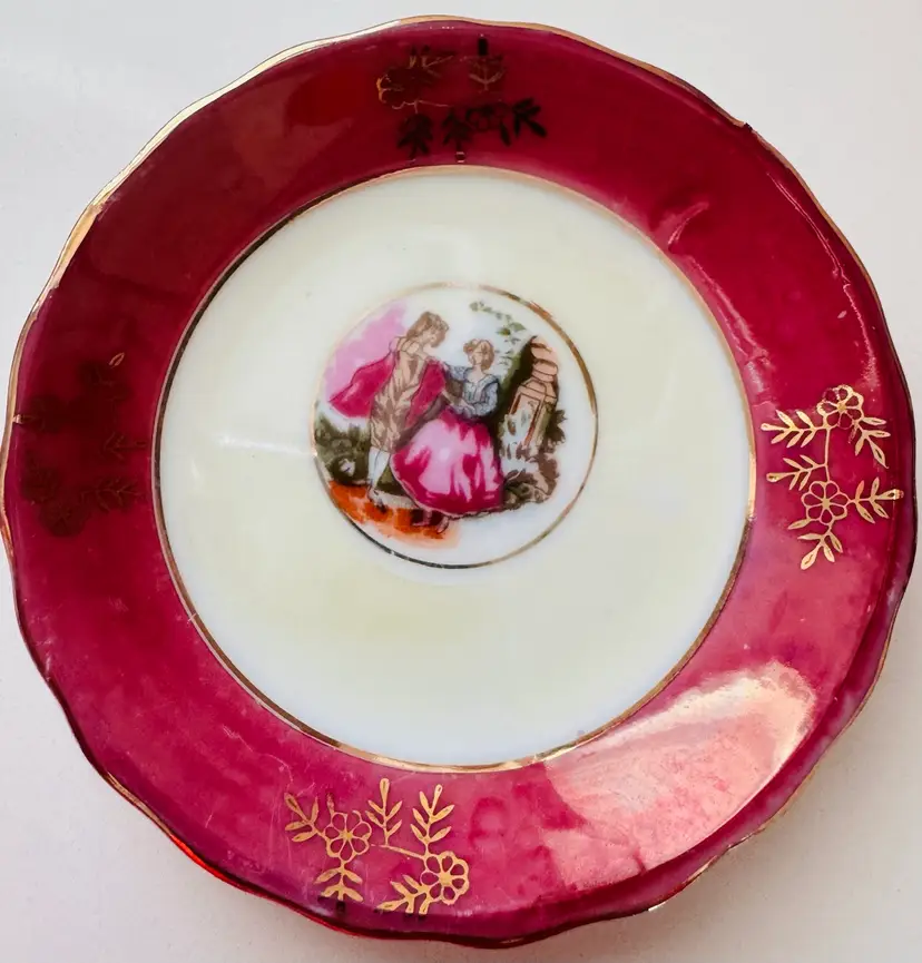 Trinket Dish In A Lovely Colour And Gold Trim