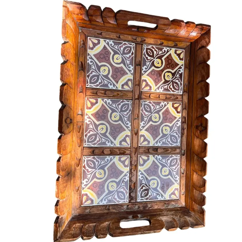 Large Mexican Spanish Tile Tray