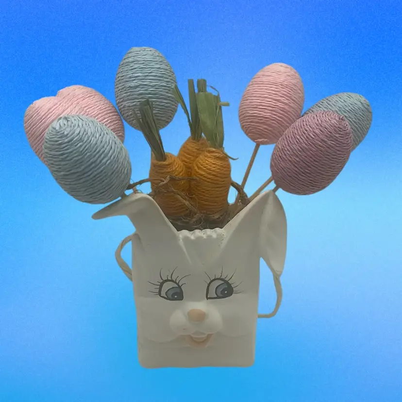 Pottery Bunny Rabbit With A Handle