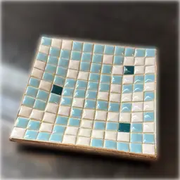 1950's Vintage Ceramic Tile Mosaic on Metal Trinket / Change Dish Napco Japan