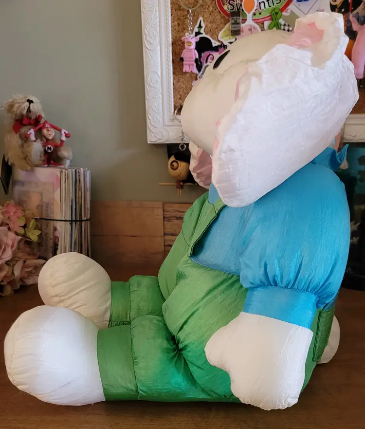 Vintage Nylon Parachute Easter Bunny Plush c.1990s