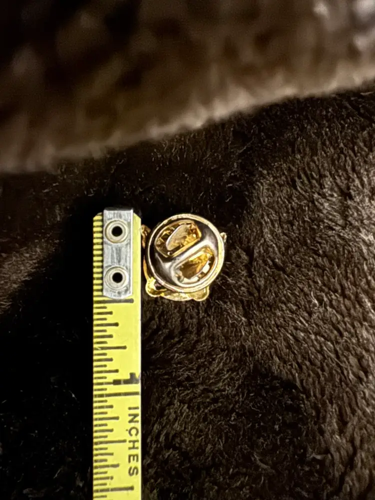 Vintage Gold Tone Embossed Copper Cherub Lapel Pin Tie Tack