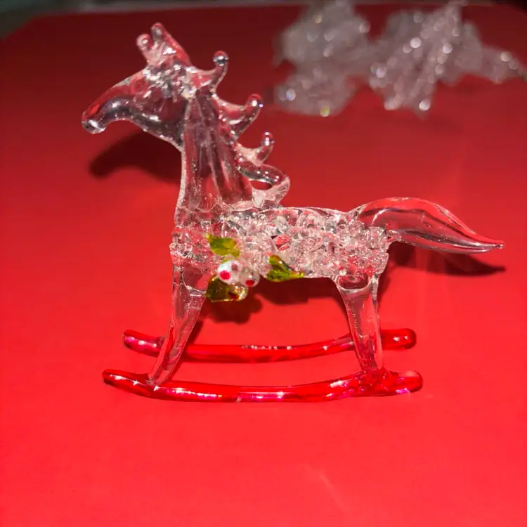 Vintage Spun Glass Sculptures Ornaments Bells, Ice Skates