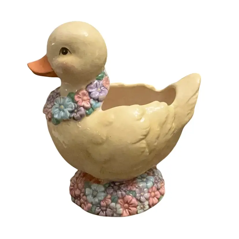 Large 1950βs Napco Or Ado Ceramic Duckling Planter 8β X 7 1/2β