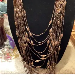 Beaded Brown Many Strands Necklace