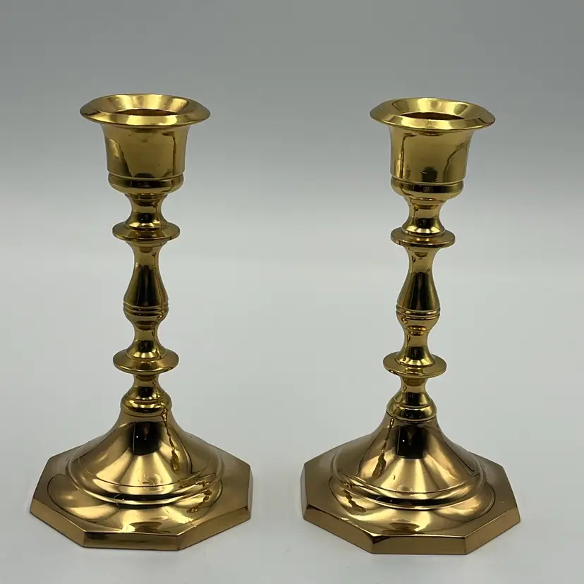 Pair Of Brass Candlestick Holders