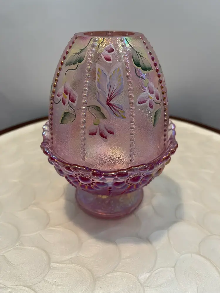 Fenton Pink 95th Anniversary Fairy Lamp