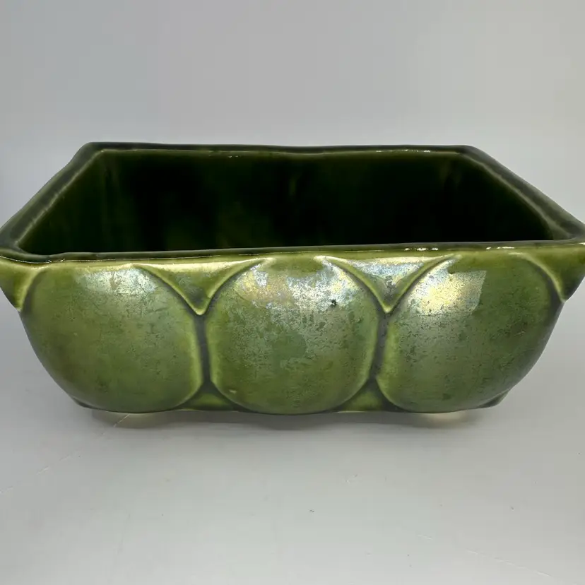 Ungemach Pottery Co. (UPCO) Green Drip Glaze Ceramic Planters