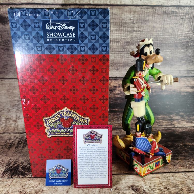 11.5" Santa's Goofy Helper Christmas Figurine by Jim Shore Enesco Disney Traditions Showcase VTG + Box Inserts Certificate NIB 2006