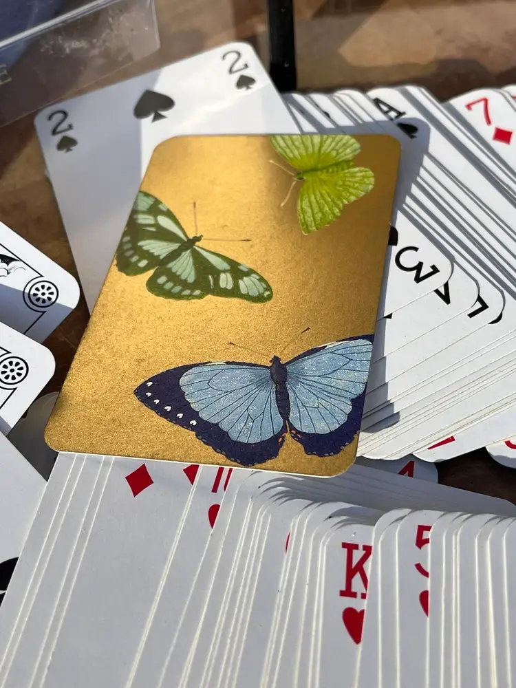Vintage Bridge Playing Cards Caspiri New York Golden Butterfly Gift Set 