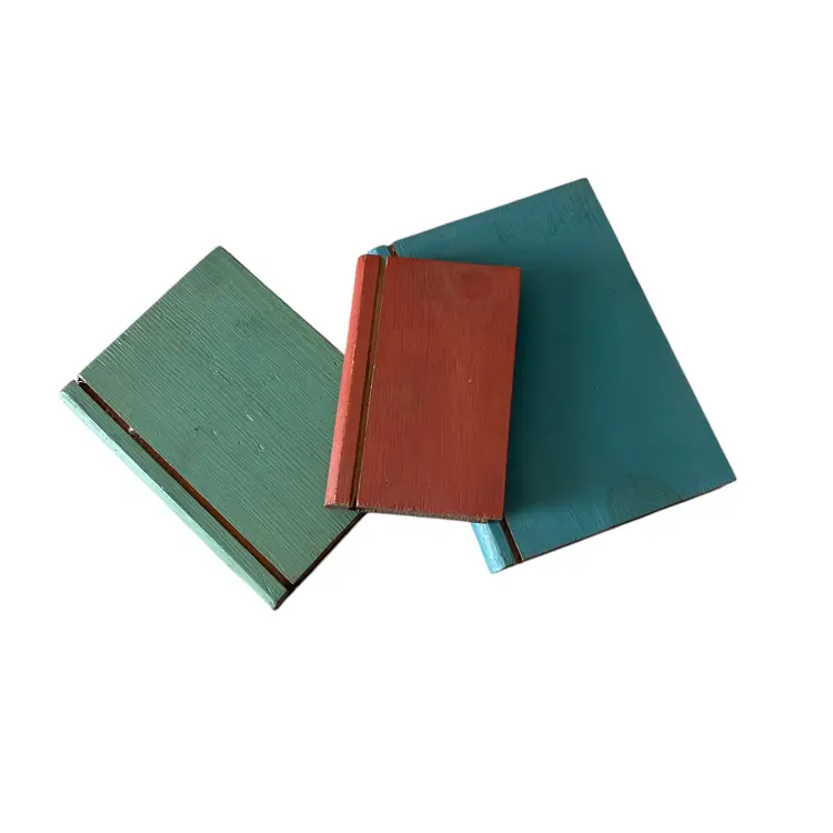 Set of 3 Decorative Wood Carved Colored Books
