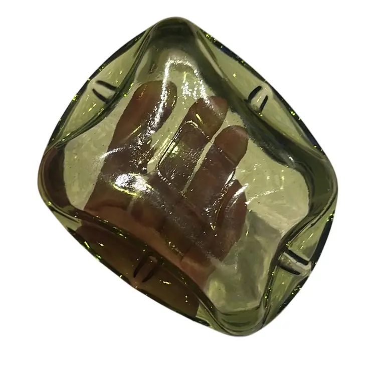 Anchor Hocking Made In uSA By Swedish modern MCM Green Ashtray