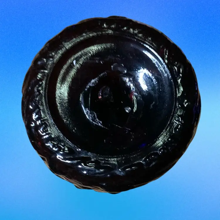 13. Small Handblown Art Class Pitcher Purple Bubble Glass