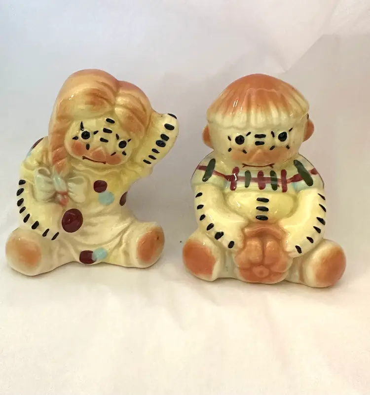 Vintage Raggedy Ann & Andy Figurines by China Novelties 4.5” tall