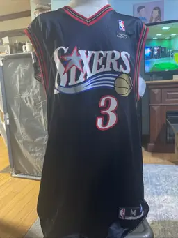 Allen Iverson #3 Philadelphia 76ers Jersey Reebok NBA Black Size M