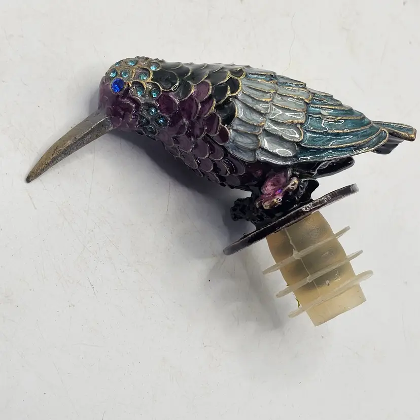 Bling Hummingbird wine stopper Cloisonne