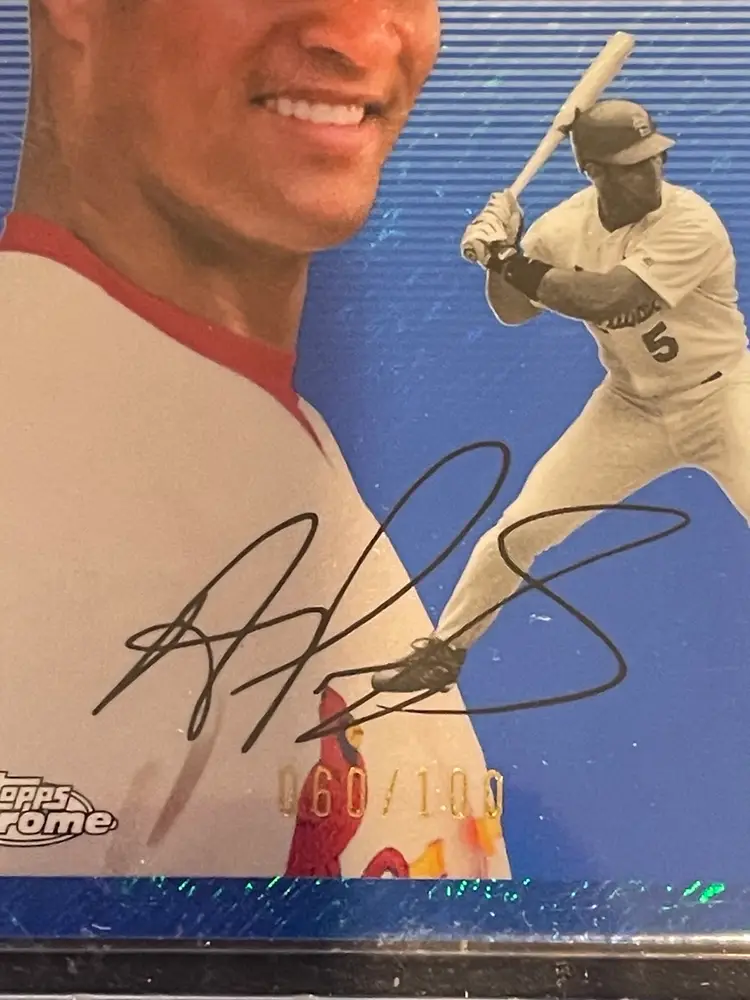 2023 Topps Chrome Platinum Albert Pujols Blue Shimmer Refractor 060/100