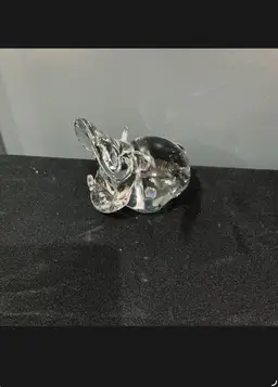 Vintage Clear Glass Hippo Figurine – Holiday Imports Taiwan – Mid-Century Modern