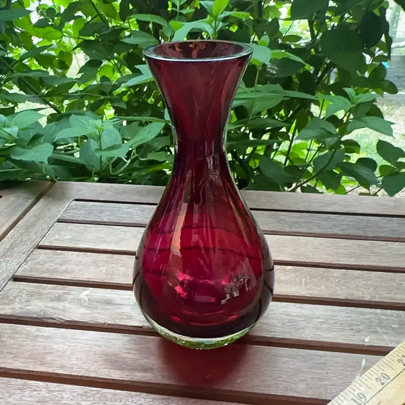 Pilgrim Cranberry Glass Vase