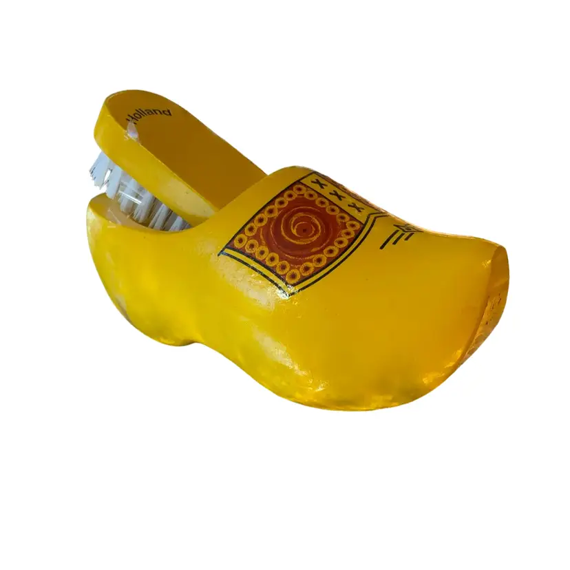 Holland Yellow Wooden Clog Souvenir Shoe