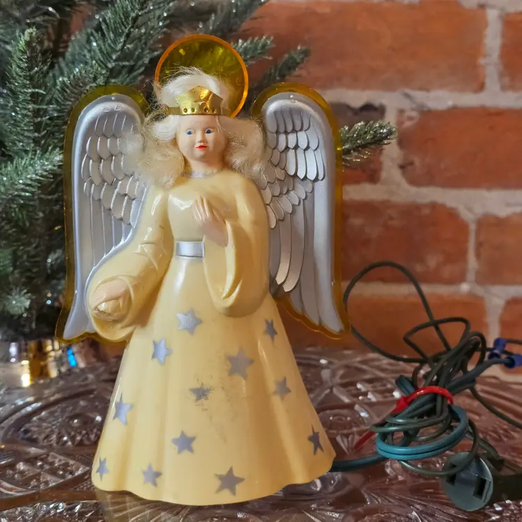 Vintage 1940's NOMA Illuminated Angel-Lite w Star Wand Christmas Tree Topper