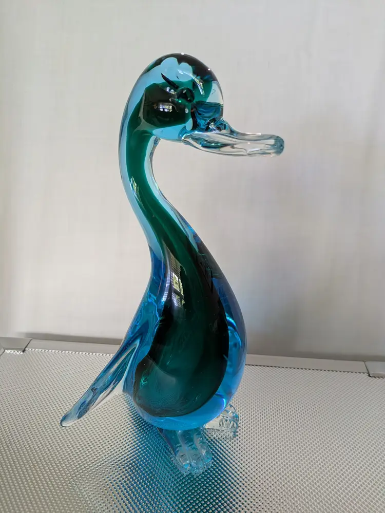 Archimedes Seguso MCM Murano Sommerso Art  Glass Duck taking flight