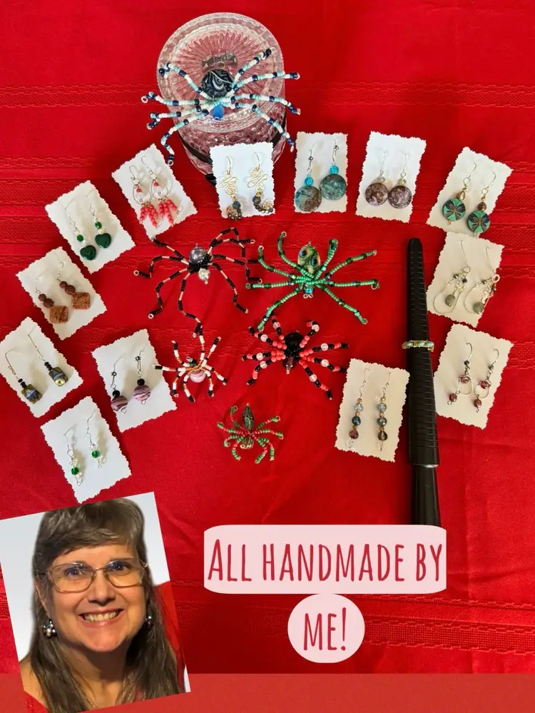 Handmade Earrings & Christmas Spiders Made By Me & Jewry BIN - Timeless Treasures By Gina