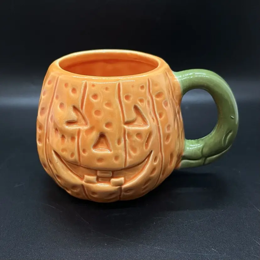 Vintage Ceramic Jack O Lantern Mug Cup Halloween Pumpkin