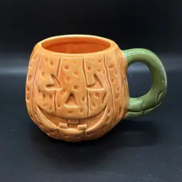 Vintage Ceramic Jack O Lantern Mug Cup Halloween Pumpkin