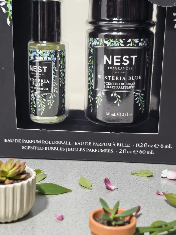 NEST Fragrances Wisteria Blue Eau de Parfum 0.2 Fl Oz & Scented Bubbles 2f Fl Oz