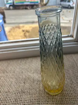 Vintage Diamond Pattern Glass Vase
