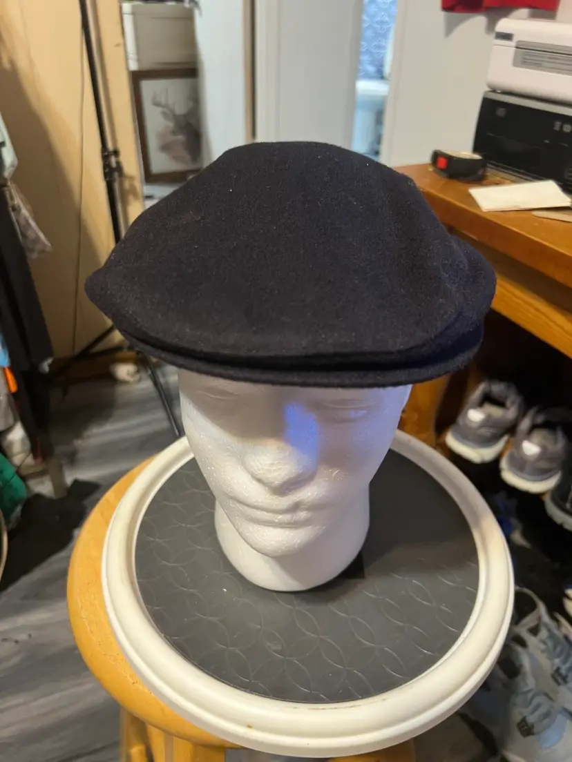 Vintage Black Newsboy Cabbie Golf Hat
