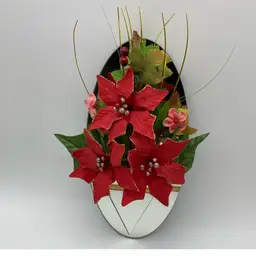 Decorative Floral Christmas Mirror by Dream Decor, Ltd.  12” x 6”