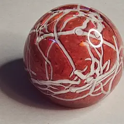 Red and White Art Glass Paperweight