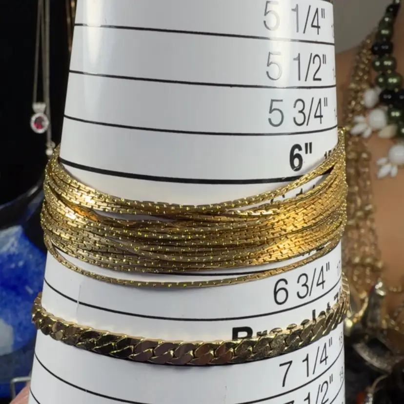 2 Gold Tone Chain Bracelets