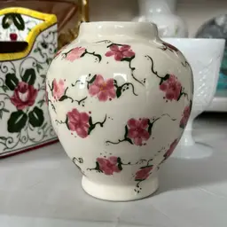 Pink Flowered Ceramic Vase