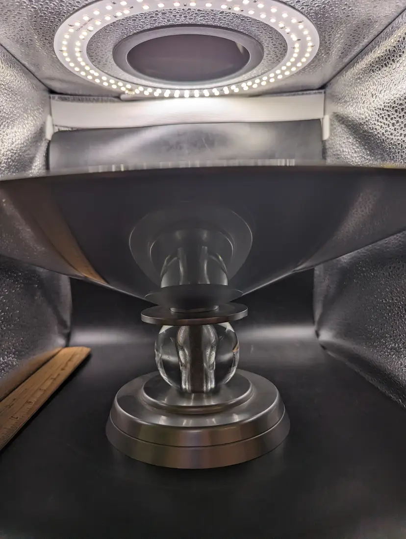 Vintage  Art Deco Kensington Aluminum  and Lucite Compote Designed By Lurelle Guild