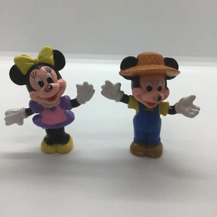 Vintage 1980s - 1990s Micky & Minnie Mouse PVC Action Figures Toy Figurines