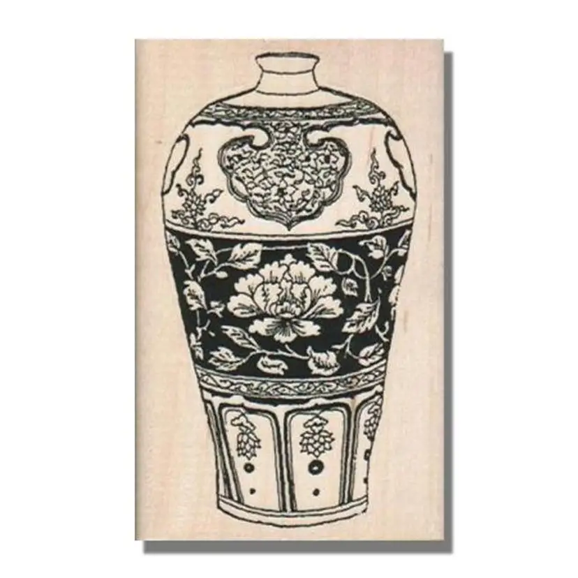 Oriental Vase Rubber Stamp
