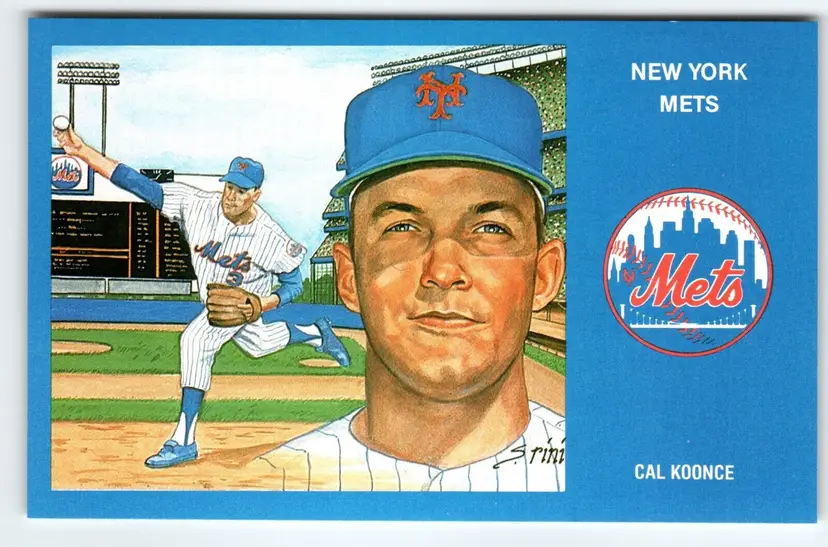 1969 NY Mets Baseball Postcard Susan Rini Cal Koonce Unused Limited Edition